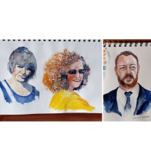 My project for course: Watercolor Portrait Sketchbook. Painting, Watercolor Painting, Portrait Illustration, Portrait Drawing, and Sketchbook project by Kerrie Kubisch - 04.26.2023