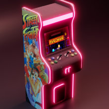 Maquina Arcade. Un proyecto de Diseño, Publicidad, 3D, Modelado 3D y Diseño de personajes 3D de Veronica Martinez Perez - 21.03.2023