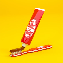 KitKat. Ilustração tradicional, 3D, e Direção de arte projeto de Jaime Sanchez - 02.05.2023