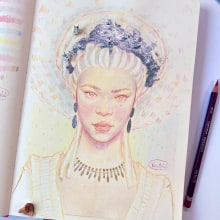 My project for course: Vibrant Portrait Drawing with Colored Pencils. Desenho, Desenho de retrato, Sketchbook, e Desenho com lápis de cor projeto de View Riddell - 30.04.2023