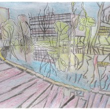 In het park .. Traditional illustration, Pencil Drawing, Drawing, and Sketchbook project by Astrid van Andel - 05.04.2023