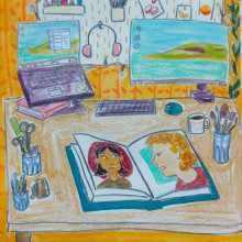 Mein Abschlussprojekt für den Kurs: Das Skizzenbuch als Erkundungsreise: Finde deinen Zeichenstil. Un proyecto de Ilustración tradicional, Bocetado, Creatividad, Dibujo, Pintura a la acuarela, Sketchbook y Pintura gouache de Beate Wasmuth - 04.05.2023