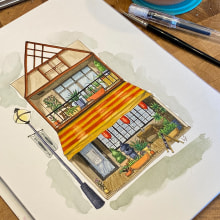 My project for course: Illustrating Charming Scenes with Watercolor and Ink. Painting, Sketching, Watercolor Painting, Architectural Illustration & Ink Illustration project by Lyndsay Stephenson - 05.06.2023