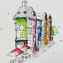 My project for course: Expressive Architectural Sketching with Colored Markers. Esboçado, Desenho, Ilustração arquitetônica, Sketchbook e Ilustração com tinta projeto de jasonshields - 07.05.2023