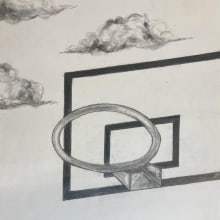 Dibujo canasta de basquet. Desenho a lápis projeto de gloriaparra2001 - 08.05.2023