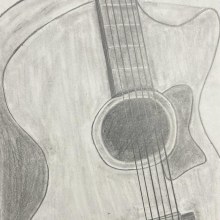 Dibujo guitarra. Desenho a lápis, e Desenho artístico projeto de gloriaparra2001 - 08.05.2023