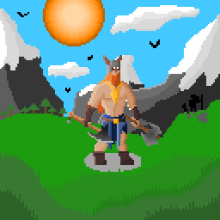 Nordic adventures. Character Design, Video Games, Pixel Art, and Game Design project by matnsandoval - 05.09.2023