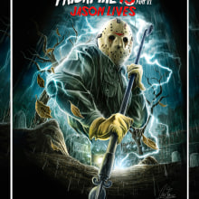 Friday The 13th Part VI - Jason Lives . Traditional illustration project by Mariano Mattos - 05.12.2023