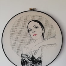 Mi proyecto del curso: Creación de retratos bordados. Un proyecto de Ilustración de retrato, Bordado, Ilustración textil y Diseño textil de Jessica Chaparro - 13.05.2023