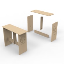 Mesa CNC para trabajar de pie. Un proyecto de Diseño, creación de muebles					, Diseño industrial, Diseño de producto, Carpintería y Fabricación digital						 de Olga Moreno - 16.05.2023