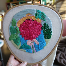 Mijn project van de cursus: Inleiding tot botanisch borduren. Embroider, Textile Illustration, and Textile Design project by Liesbeth Vanderschueren - 05.16.2023