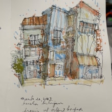 My project for course: Expressive Architectural Sketching with Colored Markers. Sketching, Drawing, Architectural Illustration, Sketchbook & Ink Illustration project by Keesha Kitagawa - 05.22.2023