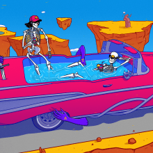 “The Kiss of Styx” Cocktail Ein Projekt aus dem Bereich Illustration, Kunstleitung, 2-D-Animation, Digitale Illustration und Animierte Illustration von Jason-Samuel Hateart - 23.05.2023
