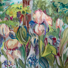 Iris. Fine Arts, Painting, Acr, lic Painting, and Botanical Illustration project by pepaperezenciso - 05.25.2023