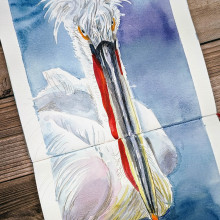 My project for course: Artistic Watercolor Techniques for Illustrating Birds. Ilustração tradicional, Pintura em aquarela, Desenho realista e Ilustração naturalista projeto de Anna Avigad - 28.05.2023