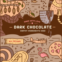 Dark Chocolate Bar. Un proyecto de Ilustración tradicional, Ilustración vectorial e Ilustración digital de Rick Redznak - 28.05.2023