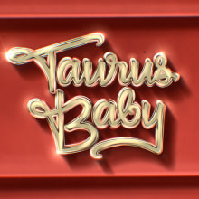 Taurus Baby: Designing 3D Chrome Letters in Procreate. T, pograph, T, pograph, and Design project by Carly Snowdon - 05.30.2023