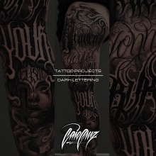 Tattoo Dark Lettering. Un proyecto de Diseño, Publicidad, Lettering, Diseño de tatuajes, H y lettering de Caio Cruz - 03.06.2023