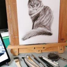Mi proyecto del curso: Dibujo expresivo con carboncillo. Un proyecto de Dibujo, Dibujo de Retrato e Ilustración naturalista				 de Arlette Cassot - 08.06.2023