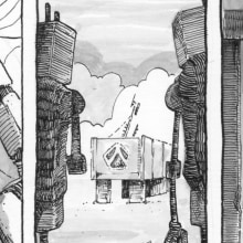 Working title "Unmapped Area" - a "Robot Of The Day" comicbook project. Un proyecto de Ilustración tradicional y Escritura creativa de Brian Johnson - 05.06.2023
