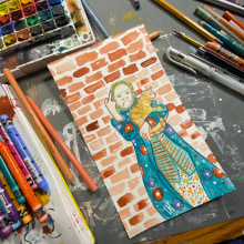 My project for course: Playful Illustration with Watercolor & Colored Pencils. Traditional illustration, Painting, Watercolor Painting, Portrait Illustration, Portrait Drawing, and Colored Pencil Drawing project by Tory Nelson - 06.09.2023
