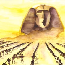 Background - Prince of Egypt (Aquarelle - Fan art). Design, Traditional illustration, and Watercolor Painting project by Oliver Salas Herrera - 06.15.2023