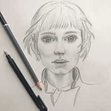 My project for course: Portrait Sketchbooking: Explore the Human Face. Esboçado, Desenho, Ilustração de retrato, Desenho de retrato, Desenho artístico, e Sketchbook projeto de Coralie - 18.06.2023