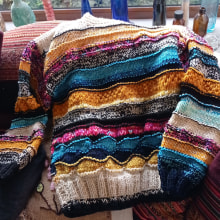 Mi proyecto del curso: Introducción al tejido de punto de prendas oversize. Accessor, Design, Fashion, Fashion Design, Fiber Arts, and Knitting project by Mimi Araya Canobra - 06.13.2021