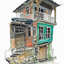 My project for course: Expressive Architectural Sketching with Colored Markers. Sketching, Drawing, Architectural Illustration, Sketchbook & Ink Illustration project by Enrique Collao - 06.16.2023