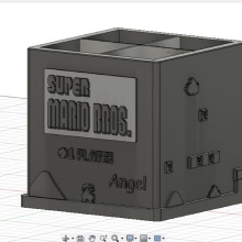 Mi proyecto del curso: Introducción al diseño e impresión en 3D Portalapizes Super Mario. 3D, Industrial Design, Product Design, 3D Modeling, 3D Design, and Digital Fabrication project by Angel Bermudez - 06.04.2023