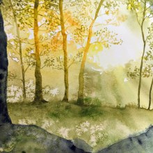 Mon projet du cours : Paysages oniriques à l'aquarelle : capturez la lumière. Painting, and Watercolor Painting project by Gabrielle art - 06.30.2023
