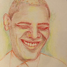 My project for course: Vibrant Portrait Drawing with Colored Pencils. Desenho, Desenho de retrato, Sketchbook, e Desenho com lápis de cor projeto de igfaria - 03.07.2023