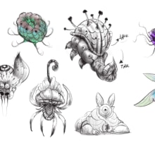 My project for course: Whimsical Sketchbook: Draw Imaginary Creatures from Nature. Un proyecto de Dibujo a lápiz, Dibujo, Pintura a la acuarela, Sketchbook e Ilustración naturalista				 de osmantetik - 04.07.2023