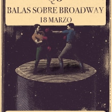 Cartel concierto Balas sobre Broadway + Q3. Publicidade, Artes plásticas, e Design de cartaz projeto de Julio de Soto Ramos - 05.07.2023