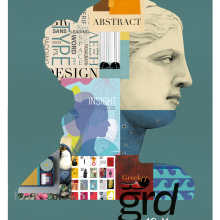My project for course: Introduction to Poster Design: This Poster was designed as an entry to a contest to create a poster to celebrate GRD's 10 years of publications. GRD is a greek magazine on Graphic design. . Un proyecto de Diseño, Diseño gráfico y Diseño de carteles de Valya Papadopoulou - 02.07.2023
