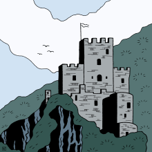 Old castle.. Traditional illustration, Architecture, Arts, Crafts, Fine Arts, Painting, Comic, Sketching, Drawing, Artistic Drawing, Sketchbook & Ink Illustration project by Zaur Romanov - 03.20.2023
