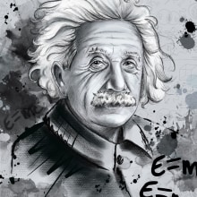 Mi proyecto del curso: Albert Einstein. Un proyecto de Ilustración tradicional, Ilustración vectorial, Ilustración digital, Ilustración de retrato y Dibujo de Retrato de Eva - 12.07.2020