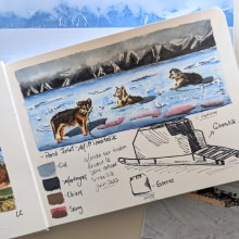 My project for course: Watercolor Travel Journal. Traditional illustration, Watercolor Painting, Architectural Illustration, and Sketchbook project by Caroline Chrétien - 07.12.2023