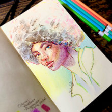 Mi proyecto del curso: Dibujo de retratos llamativos con lápices de colores. Desenho, Desenho de retrato, Sketchbook, e Desenho com lápis de cor projeto de Iliana Anahí - 20.07.2023