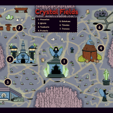 Mi proyecto del curso: Mapas creativos para juegos: Crystal Fields. Un proyecto de Ilustración tradicional, Ilustración digital e Ilustración editorial de Roberto Ruano Muñoz - 20.07.2023