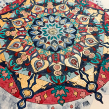 My project for course: Introduction to Islamic Art: Create Biomorphic Patterns. Un proyecto de Pintura, Pattern Design, Dibujo, Pintura a la acuarela e Ilustración con tinta de saffronstarz - 22.07.2023