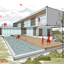 My project for course: Sketch like an architect with Morpholio Trace. Architecture, Interior Design, Digital Architecture, Architectural Illustration, ArchVIZ, and Spatial Design project by Diana Enriquez Cuevas - 07.23.2023