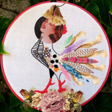 Digital collages on my embroideries. . Arts, and Crafts project by Marie ROUSSEL - 07.25.2023