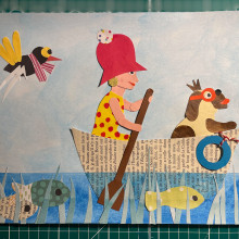 Vive l'aventure !. Traditional illustration, Character Design, Collage, Paper Craft, Children's Illustration, and Creating with Kids project by Charles Caplette - 07.25.2023