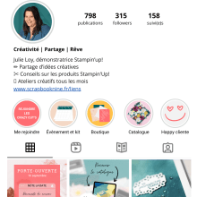 Création d'un feed Instagram sur Canva. Un proyecto de Diseño gráfico, Marketing, Redes Sociales, Instagram y Diseño digital de Julie Loy - 27.07.2023