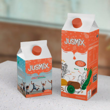 Jusmix - Diseño Packaging. Un proyecto de Diseño, Ilustración tradicional, Br, ing e Identidad, Diseño gráfico, Packaging, Diseño de producto y Naming de valentina lamarque - 31.07.2023