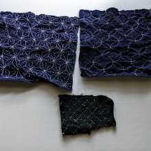 My project for course: Introduction to Japanese Sashiko Stitching. Un proyecto de Moda, Bordado, Tejido, DIY, Upc, cling y Diseño textil de Andrea Baka - 30.07.2023
