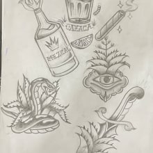 Mi proyecto del curso: Diseño de tatuajes estilo old school en Procreate. Ilustração tradicional, Desenho, Ilustração digital, e Desenho de tatuagens projeto de Luis Perez - 03.08.2023