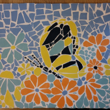 My project for course: Modern Mosaic Art: Make Floral Compositions with Tiles. Un proyecto de Artesanía, Diseño, creación de muebles					, Cerámica, Interiorismo y DIY de Basia Korbel - 05.08.2023