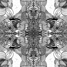 Zentangle Piece 1. Ilustração digital projeto de Emmylou The Mudlark - 09.07.2023